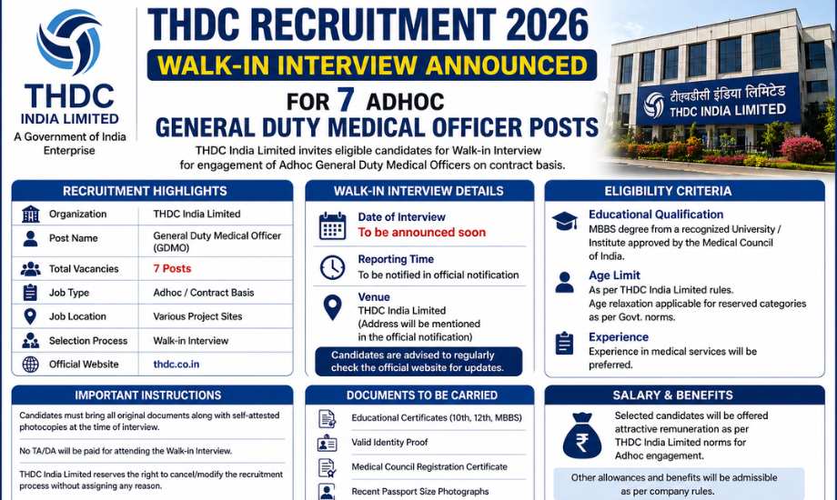 THDC Recruitment 2026