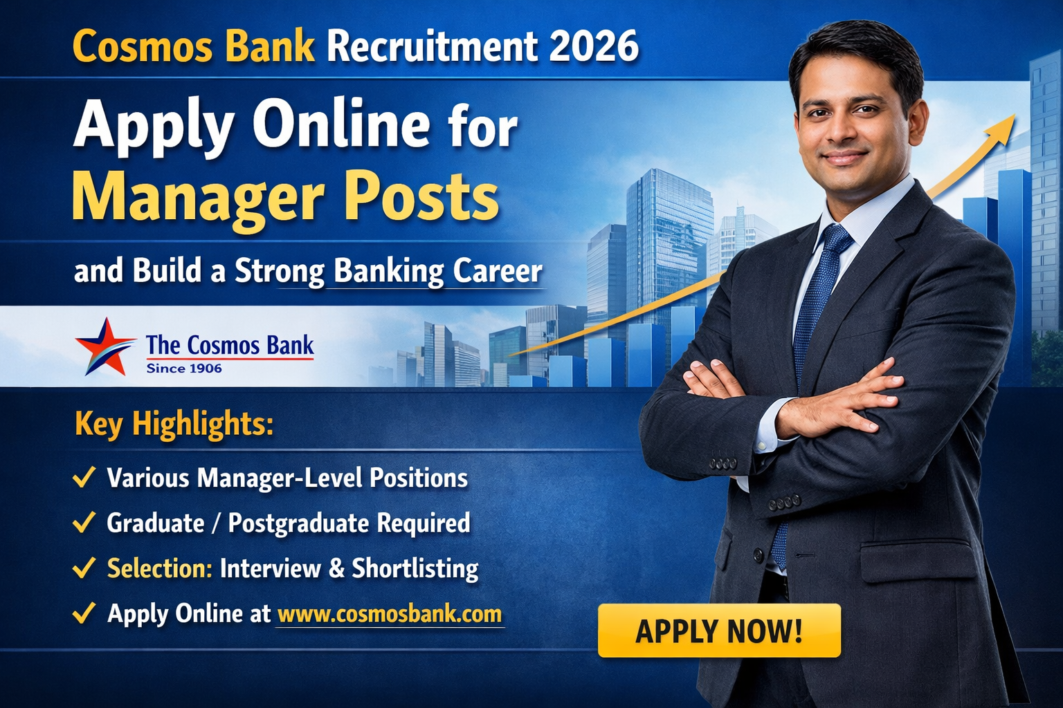 Cosmos Bank Recruitment 2026